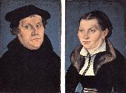 CRANACH, Lucas the Elder Diptych with the Portraits of Luther and his Wife df oil painting on canvas